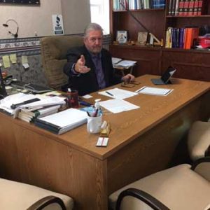 rathburn at desk